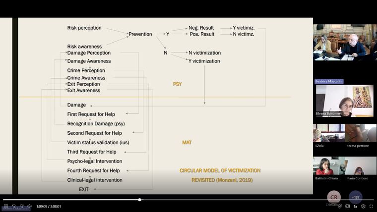 Slide presenting a circular model of victimisation